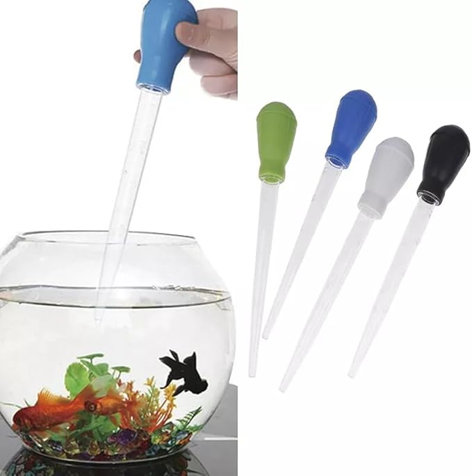 1 PC Blue Fish Tank Cleaner Water Changer Aquarium Dropper, 30ml Fish Tank Cleaning Waste Remover, Mini Aquarium Gravel Cleaning Straw, Fishbowl Rock Cleaner Tools
