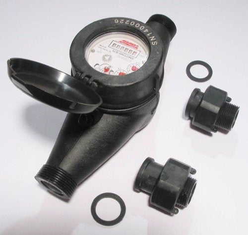 1/2” Water Meter: Plastic, NSF Certified, Multi-Jet, Gallons (Horizontal Installation)