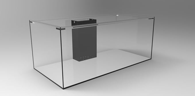 100 Gallon-B Starfire Aquariums with Center Overflow 60x18x20 H 12mm Starfire/Low Iron Glass