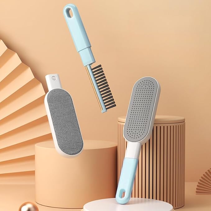 Travel Size Lint Brushes for Clothes, Cat Dog Hair Remover for Lundary, Lint Remover for Bed Sofa Coat, Best Hair Cleaning Brushes Better Than Lint Roller (Mini Blue)