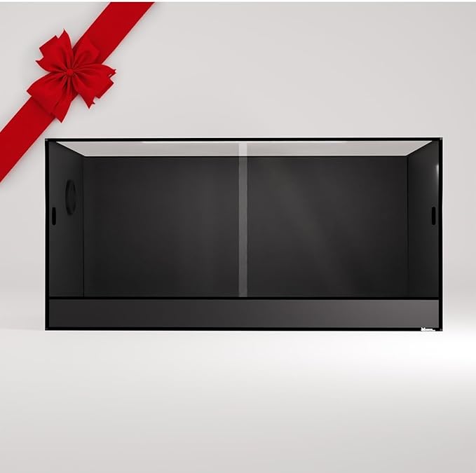 120 Gallon Reptile Enclosure Made in USA 48x24x24–Premium Tempered Glass Terrarium with Sliding Doors, Heavy Duty Screen Top Reptile Habitat, Bearded Dragon Tank Accessories