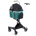 Pet Stroller for Small Medium Dogs Cats, Lightweight Foldable Ventilated Dog Cat Cart, Detachble Portable Pet Bag, Storage Basket, Car Seat 3 in 1 Multifunctional, Max Load 33 lbs (Green)
