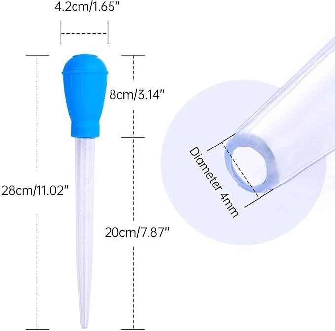 1 PC Blue Fish Tank Cleaner Water Changer Aquarium Dropper, 30ml Fish Tank Cleaning Waste Remover, Mini Aquarium Gravel Cleaning Straw, Fishbowl Rock Cleaner Tools