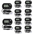 10Pcs Aquarium Fish Tank Reptile Terrarium Water Temperature Test Digital Thermometer with LCD Display Fahrenheit/Celsius (/)
