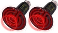 100W 2PCS Reptile Heat Lamp Black Ceramic Heat Emitter,Infrared Heater Bulb for Pet Coop Heater Chicken Lizard Turtle Brooder Aquarium Snake