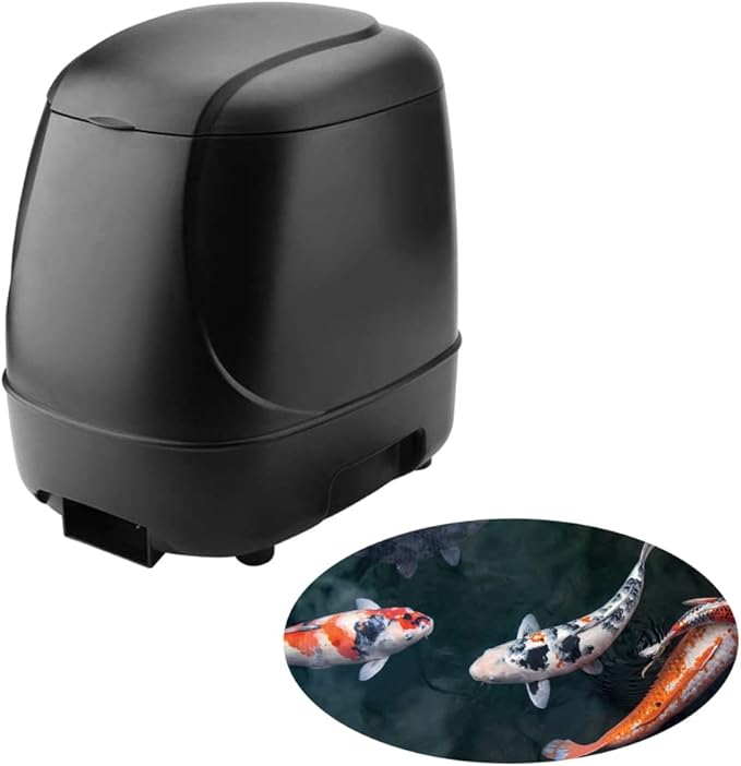 10L Automatic Fish Feeder, Fish Food Dispenser, Directional Feeder, Timer High Capacity Pond Fish Feeder for Outdoor Garden Pond(Black)