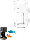 1 Pcs Fish Tank Feeding Tray with Suction Cup, Acrylic Feeding Tube Fish Food Holder, Automatic Fishing Feeder Aquarium Tank Divider Supplies, Breeder Box for Aquarium Accessories (Round)