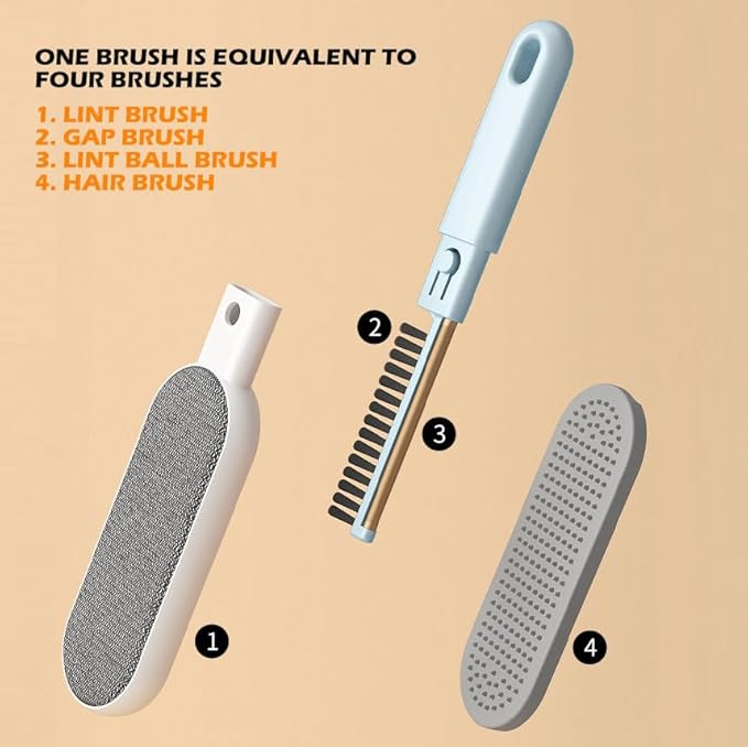 Travel Size Lint Brushes for Clothes, Cat Dog Hair Remover for Lundary, Lint Remover for Bed Sofa Coat, Best Hair Cleaning Brushes Better Than Lint Roller (Mini Blue)