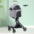 Pet Stroller for Small Medium Dogs Cats, Lightweight Foldable Ventilated Dog Cat Cart, Detachble Portable Pet Bag, Storage Basket, Car Seat 3 in 1 Multifunctional, Max Load 33 lbs (Gray)