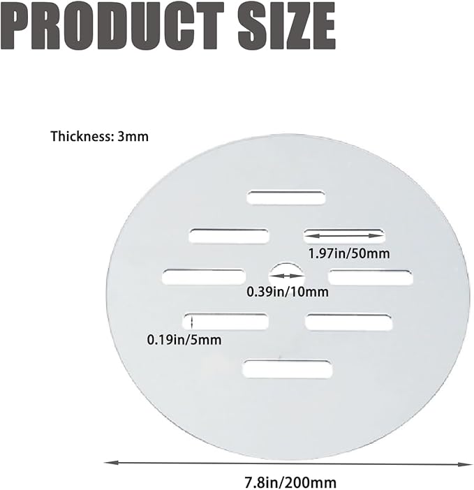 1 Pcs Fish Tank Top Cover, Aquarium Cover Lid, Acrylic Aquarium Anti-Jumping Lid with Hole to Prevent Fish, Reptiles and Turtles from Jumping Out of The Tank, Thick 3mm (Diameter 7.8inches)