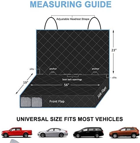 Deluxe More Durable Waterproof Backseat Protector, High Heat Resistant and Nonslip Back Seat Cover for Dogs Kids, Universal Size Fits Cars, Trucks, SUVs
