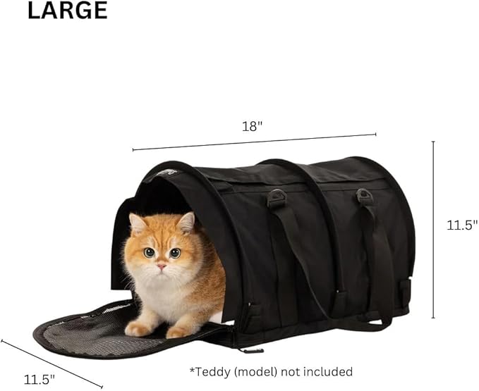 SturdiBag Pro 2.0 Pet Travel Carrier with Flexible Height for Cats and Dogs | Soft Sided Pet Carrier Bag with Safety Clips and Seatbelt Straps for Airplane or Car Travel | Large, Red