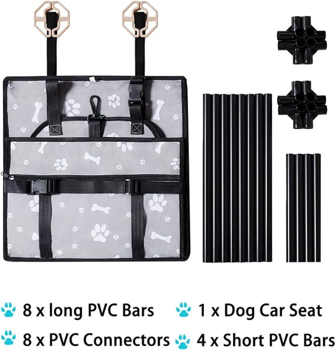 Small Dog Car Seats for Small Dogs,Portable Puppy/Pet Car Booster Seat with Clip-On Leash and Mesh Window for Small Pet Up to 11 lbs