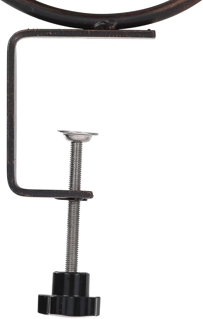 Deck Bird Bath and Feeder, Detachable Metal Bird Baths for Deck Railing, Antique Decorative Bird Bath Bowl with Adjustable Heavy Duty Clamp for Outdoor Balcony Patio Porch Garden Rail Mount