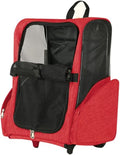 Pet Trolley Bag Cat Dog Travel Bag Portable & Breathable Pet Carrier Backpack - Lightweight Dual-Shoulder Design for Easy Travel with Your Beloved Companion Scalable Pull Rod pet Bag (Red)