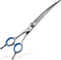 Left Handed Curved Dog Grooming Scissors 7.5 inch Professional Curved Shears Grooming for Poodle Large Dogs Pet 30 Degree Japanese 440C Super Sharp (7.5 curved)