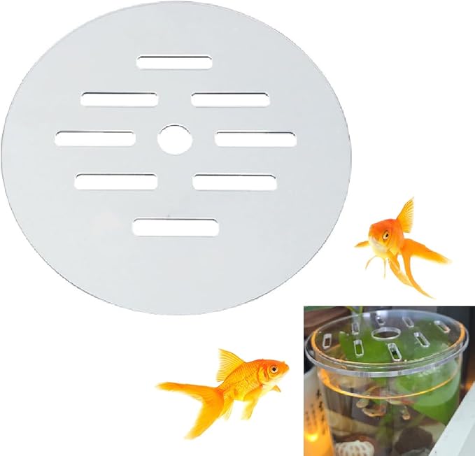 1 Pcs Fish Tank Top Cover, Aquarium Cover Lid, Acrylic Aquarium Anti-Jumping Lid with Hole to Prevent Fish, Reptiles and Turtles from Jumping Out of The Tank, Thick 3mm (Diameter 7.8inches)