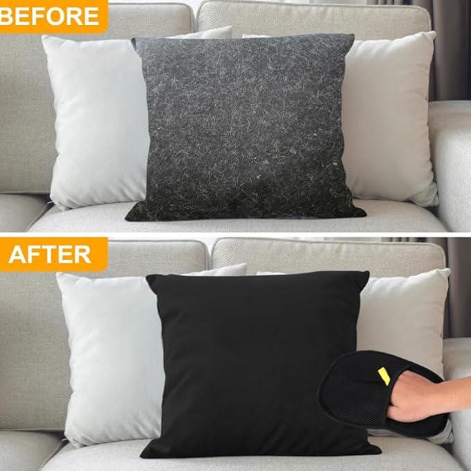 2025 Pair Pet Hair Remover Glove - Reusable Quick De-Shedding Gloves,Perfect for Grooming Pets & Cleaning Hair Off Couch/Bed (2 Pair)