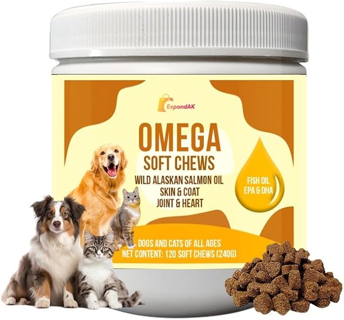 10-in-1 Multivitamin for Dogs – Glucosamine, Chondroitin, Probiotics & Omega 3 Fish Oil – Dog Supplement for Joints, Skin, Coat, Heart & Immune Support – Peanut Butter Flavor – 120 Soft Chews