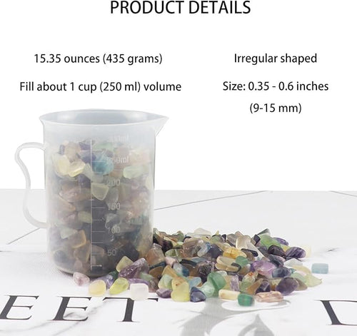 0.96LB Aquarium Gravel Fluorite Natural Quartz Crushed Crystal Vase Filler Fish Tank Decorative Stones Succulent Rocks Bulk Polished Irregular Shaped