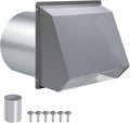 10 Inch Hooded Wall Vent Exhaust with Screen and Damper,Outdoor Wall Exhaust Vent Cover Cap for Kitchen Range Hood Outside Exterior Dryer Ventilation,Galvanized Steel,Gray