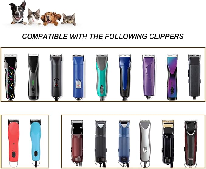 10 Pack Detachable Pet Dog Grooming Clipper Ceramic Blade Sets,Compatible with Andis Size 10 Cut Length 1/16"(1.5mm),Compatible with andis/Oster A5/Wahl 10KM Series Clippers