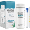 100Pcs Aquarium Test Strips 7 in 1 Fish Tank Test Kit Freshwater Saltwater Aquarium Water pH Test Strips Kit for Total Hardness Nitrate Nitrite Free Chlorine Carbonate pH Value Total Alkali