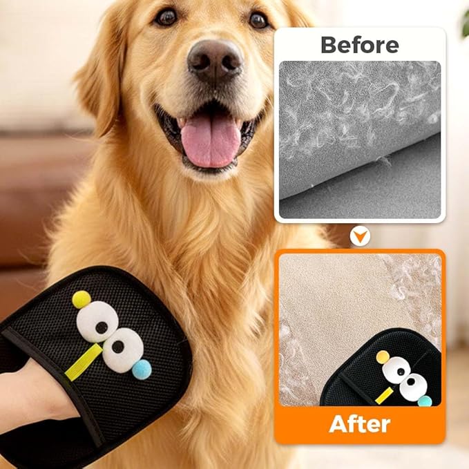Pet Hair Removal Glove for Cats & Dogs, Upgraded Five-Finger Electrostatic Pet Hair Gloves,Laundry, Couch, Carpet (3)