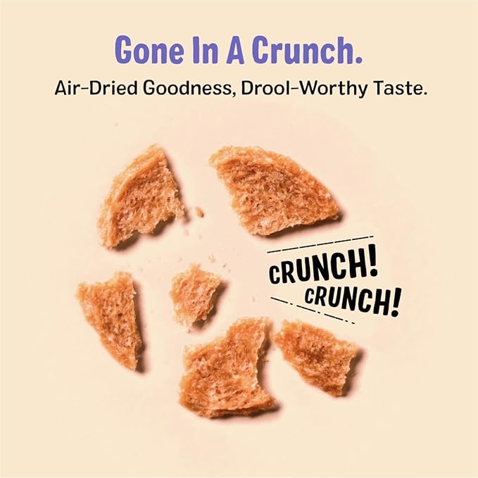 Three Dog Bakery Bark’N Crunch! Chicken Chips, Small 4oz, Cheese Flavor, Crunchy Dog Treats, Two Ingredients, High Protein Snacks, Chicken Treats, Low Calorie Healthy Training Treat, Made in USA