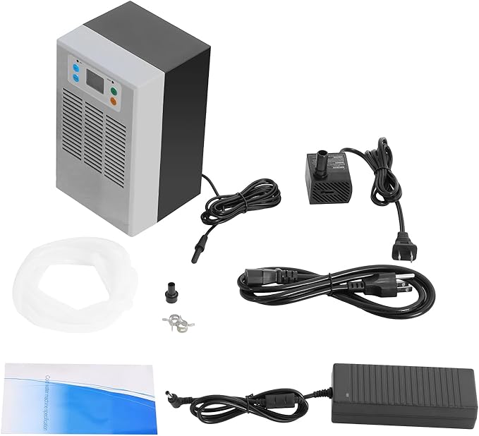 100W Aquarium Chiller Water Chiller for Home Fish Tank, 30L/7.93Gal Cooling Capacity 50-104°F Temp Control Chiller with LED Screen, 35-45dB Low Noise Aquarium Cooler for Axolotls, Coral Reef