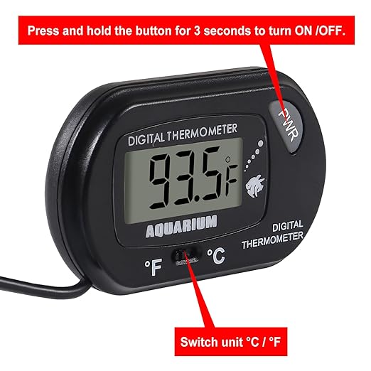 10 Pack Aquarium Thermometer with Large LCD Display - Fish & Reptile Tank Temperature Test