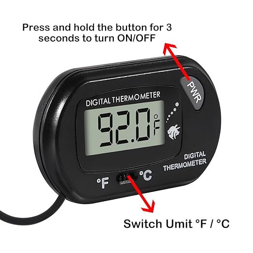 10Pcs Aquarium Fish Tank Reptile Terrarium Water Temperature Test Digital Thermometer with LCD Display Fahrenheit/Celsius (/)