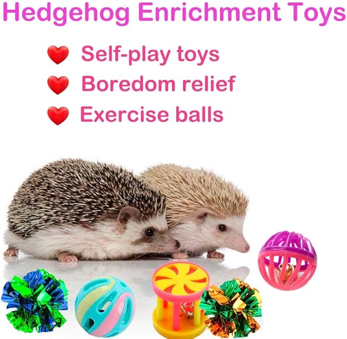 10 pcs Christmas Cute Hedgehog Enrichment Toys Hedgehog Supplies Cage Accessories Small Animal Ball Bell Pet Interactive Stuffed Toys