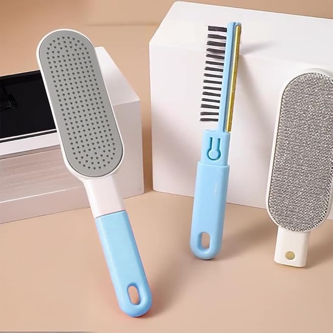 Travel Size Lint Brushes for Clothes, Cat Dog Hair Remover for Lundary, Lint Remover for Bed Sofa Coat, Best Hair Cleaning Brushes Better Than Lint Roller (Mini Blue)