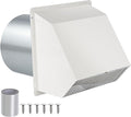 10" Hooded Wall Vent with Screen and Damper,Outdoor Wall Mount Exhaust Vent Cover Cap Dry Vent Hood Air Ventilation for Kitchen Range Hood HVAC Duct House and Industrial Facilities, White