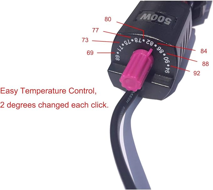 100W/300W/500W Aquarium Heater 500 Watt Fish Tank Heater Submersible Auto Thermostat Turtle Tank Heater 40-90 Gallon with Protective Sleeve and 3 Suckers