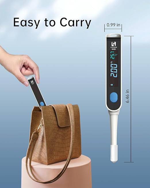 Digital Salinity Meter, Platinum Electrode & Concave Surface for Lab-Grade Accuracy, Auto-Measured Salt Content Tester, Rapid Test for Aquarium/Saltwater/Salty Food, Range: 50ppt/1.000〜1.045