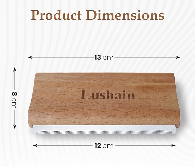 Deshedding Brush for Dogs & Cats | Professional Pet Grooming Brush | Removes Loose Fur, Dirt & Hair | Small, Medium & Large Pets | Ergonomic Handle| Cat Brush | Dog Brush (Nature wood, 5 inch)