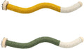 11 x 0.9 inch Bird Perch Parrot Stand Cage Accessories Natural Wooden Stick Paw Grinding Rope-surfaced Chew Toy Standing Rod for Exercise Training Branches (Curved-Yellow+Green)
