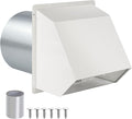 12 Inch Hooded Wall Vent with Screen and Damper, Outdoor Wall Exhaust Vent Cover Cap for Duct Dryer Range Hood Exterior Heating Cooling Ventilation and Outside Air Exhaust, Galvanized Steel, White