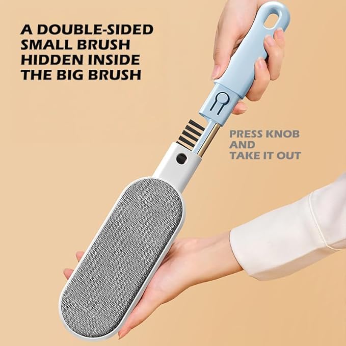 Travel Size Lint Brushes for Clothes, Cat Dog Hair Remover for Lundary, Lint Remover for Bed Sofa Coat, Best Hair Cleaning Brushes Better Than Lint Roller (Mini Blue)