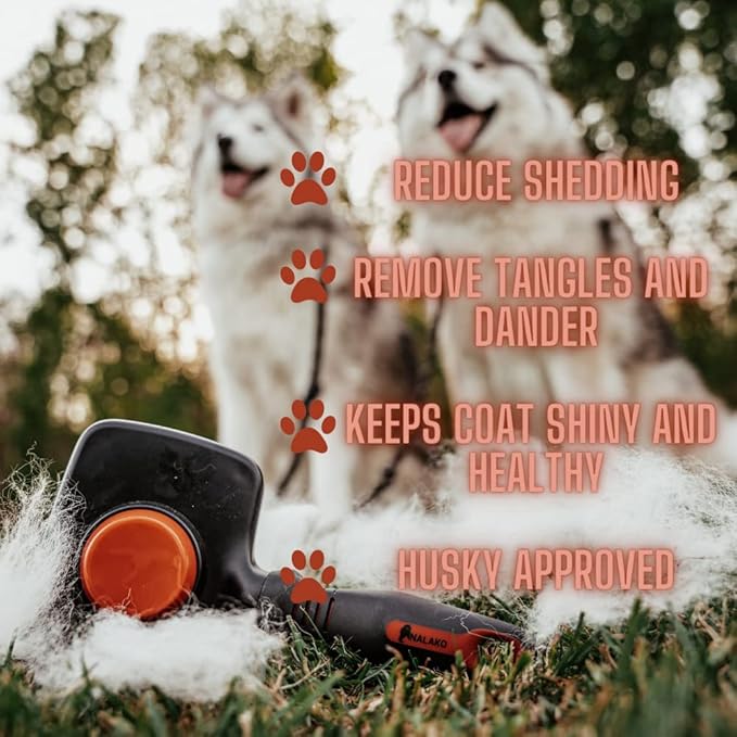 Slicker Brush and Undercoat Rake, Dog Brush for Shedding & Grooming, Remove Loose Dog Hair, Fur, Undercoat and Mats, Medium & Long Haired Dogs, Great for Husky, GSD, Shepherd, Double Coats