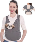 Supet Dog Sling Carrier for Small Pets, Hands Free Front Cat Sling, Reducing Back Neck Pain Anti-Anxiety, Adjustable Soft Carrying