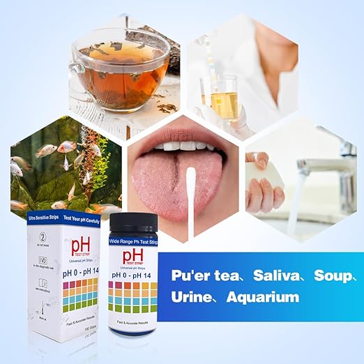 100pcs pH Test Strips, Universal pH 0-14, Testing pH for Urine Saliva Drinking Water Labs Aquariums Gyms Pools… (100)