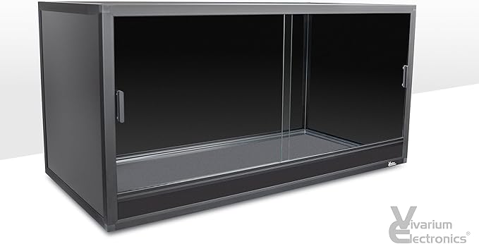 120 Gallon Reptile Enclosure Made in USA 48x24x24–Premium Tempered Glass Terrarium with Sliding Doors, Heavy Duty Screen Top Reptile Habitat, Bearded Dragon Tank Accessories