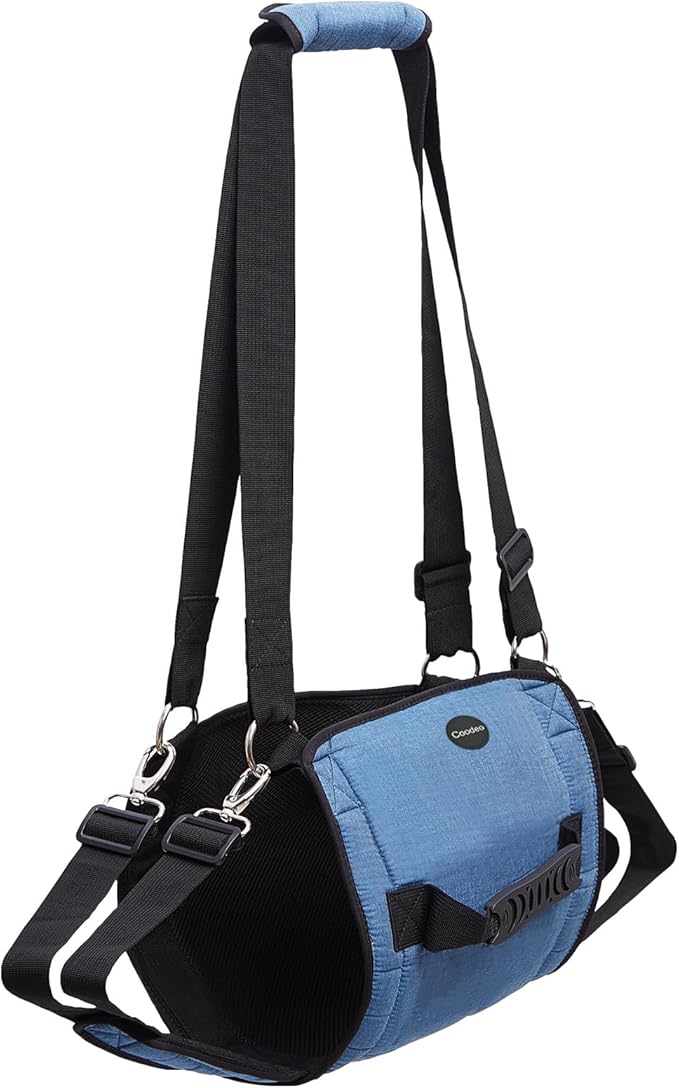 COODEO Dog Carry Sling, Emergency Backpack Pet Legs Support & Rehabilitation Dog Lift Harness for Nail Trimming, Dog Carrier for Senior Dogs Joint Injuries, Arthritis, Up and Down Stairs(2XL, Blue)