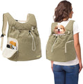 Dog Front Carrier Backpack, Adjustable Pet Cat Chest Ventilated Dog Carrier for Hiking Camping Travel, Ventilated Mesh Dog Travel Backpack(Army Green)