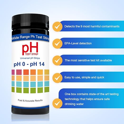 100pcs pH Test Strips, Universal pH 0-14, Testing pH for Urine Saliva Drinking Water Labs Aquariums Gyms Pools… (100)