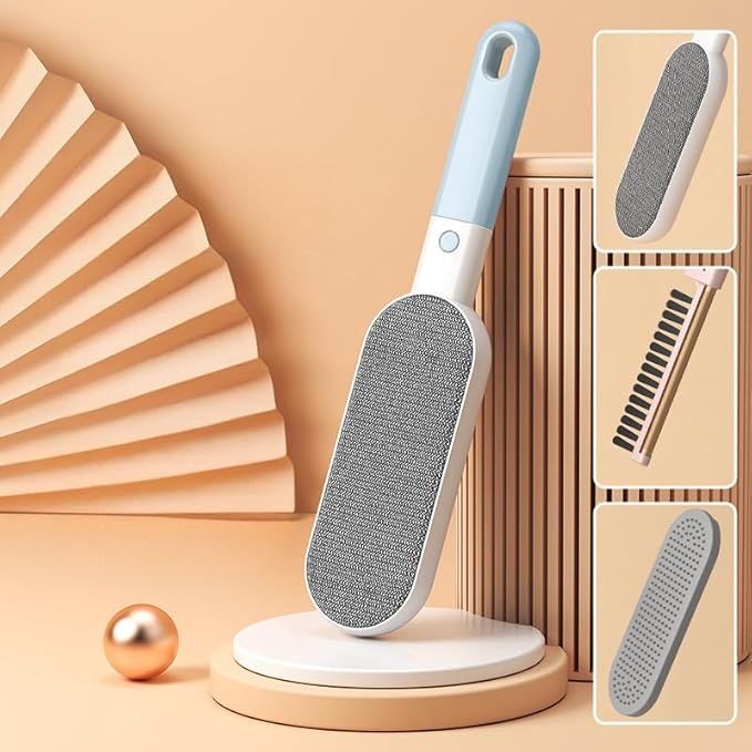 Travel Size Lint Brushes for Clothes, Cat Dog Hair Remover for Lundary, Lint Remover for Bed Sofa Coat, Best Hair Cleaning Brushes Better Than Lint Roller (Mini Blue)