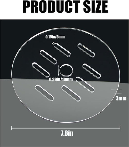 1 Pcs Acrylic Aquarium Anti-Jumping Lid Cover with Hole, Aquarium Cover Lid to Prevent Fish, Reptiles, Shrimp, Turtles from Jumping Out of The Tank, Thick 3mm (Diameter 7.8inch)